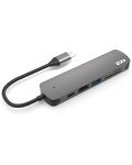 USB хъб Next One - Essentials Multiport, 6 порта, USB-C, сив - 6t