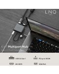 Хъб LINQ - 8915, 4 в 1, USB-C/HDMI, USB-C, USB-A, VGA, сив - 7t