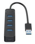 Хъб Orico - TWU3-4A-BK, 4xUSB 3.0/USB-C, черен - 1t