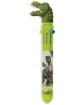 Химикалка DinosArt - Динозаври, с 10 цвята, зелена - 1t