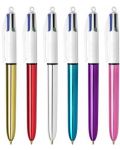 Химикалка BIC - Colours Shine, автоматична, 4 цвята, асортимент - 1t