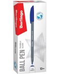 Химикалка Berlingo - Silver, 1 mm, синьо мастило - 3t