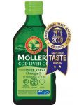 Omega-3 + Витамини A, D, E Cod Liver Oil, ябълка, 250 ml, Mollers - 1t