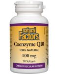 Coenzyme Q10, 100 mg, 30 софтгел капсули, Natural Factors - 1t
