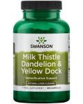 Milk Thistle, Dandelion & Yellow Dock, 120 капсули, Swanson - 1t