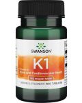 Vitamin K1, 100 mcg, 100 таблетки, Swanson - 1t