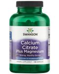 Calcium Citrate Plus Magnesium, 150 капсули, Swanson - 1t