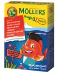 Omega-3 Желирани рибки за деца, ягода, 36 броя, Mollers - 1t