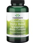Rhodiola, Holy Basil and Valerian, 180 капсули, Swanson - 1t