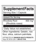 Rhodiola Rosea Root, 400 mg, 100 капсули, Swanson - 2t