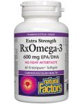 RX Omega-3 Extra Stength, 600 mg, 60 софтгел капсули, Natural Factors - 1t