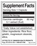 Garcinia Cambogia, 80 mg, 60 капсули, Swanson - 2t