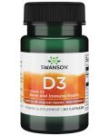 Vitamin D3, High Potency, 25 mcg, 60 капсули, Swanson - 1t