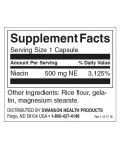 Niacin, 500 mg, 250 капсули, Swanson - 2t