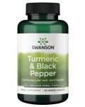Turmeric & Black Pepper, 90 капсули, Swanson - 1t