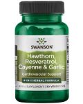 Hawthorn, Resveratrol, Cayenne & Garlic, 30 капсули, Swanson - 1t