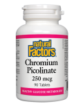 Chromium Picolinate, 250 mcg, 90 таблетки, Natural Factors - 1t