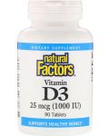 Vitamin D3, 1000 IU, 90 таблетки, Natural Factors - 1t