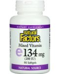 Mixed Vitamin E, 134 mg, 90 софтгел капсули, Natural Factors - 1t