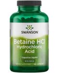 Betaine HCl Hydrochloric Acid, 250 капсули, Swanson - 1t