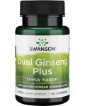 Dual Ginseng Plus, 60 капсули, Swanson - 1t