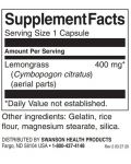 Full Spectrum Lemongrass, 400 mg, 60 капсули, Swanson - 2t