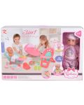 Игрален комплект Moni Toys 3 в 1 - Пишкаща кукла-бебе с аксесоари - 2t