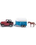 Игрален комплект Siku - Jeep with horse trailer - 1t