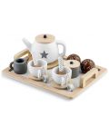 Игрален комплект Ginger Home - Дървен сет за чай, бяло-сив - 1t