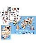 Игрален комплект Poppik - Животните по света, плакат със стикери - 3t