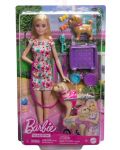 Игрален комплект Barbie - Барби с кученца и куче в инвалидна количка - 4t