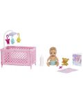 Игрален комплект Barbie Skipper - Барби детегледачка с лилави кичурии потник с пеперудка  - 3t