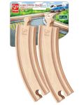 Игрален комплект Hape - Железопътни, дълги, извити линии, 4 броя - 1t