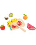 Игрален комплект Tooky Toy - Плодове за рязане с дъска и нож - 5t