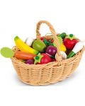 Игрален комплект Janod - Кошница с плодове и зеленчуци, 24 броя - 1t