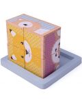 Игрален комплект Bigjigs - Дървени кубчета за игра, горски животни - 1t