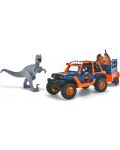 Игрален комплект Dickie Toys - Джип с ремарке и динозавър - 1t