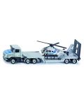 Метална играчка Siku Super - Камион с ремарке и полицейски хеликоптер, 1:87 - 1t