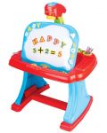 Игрален комплект Baby Mix - Двустранна дъска за рисуване със столче и аксесоари, 93 части - 1t