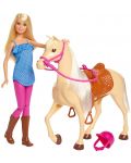 Игрален комплект Mattel Barbie - Барби и конче за езда - 1t
