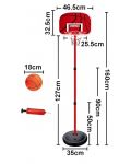 Игрален комплект GT - Баскетболен кош с топка, до 160 cm - 2t