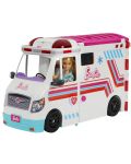 Игрален комплект Barbie - Трансформираща се линейка, Клиника, 20 aксесоара - 1t
