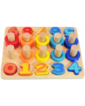 Игрален комплект Acool Toy - Дървена дъска с цифри и рингове - 1t