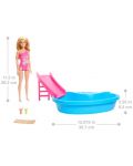 Игрален комплект Mattel Barbie - Барби с басейн и водна пързалка - 6t