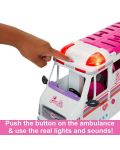Игрален комплект Barbie - Трансформираща се линейка, Клиника, 20 aксесоара - 4t