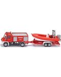 Игрален комплект Siku - Пожарникарски камион с лодка - 1t