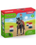 Игрален комплект Schleich Farm World - Момиче каубой с варели - 1t