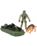 Игрален комплект Toi Toys Alfafox - Войник с куче и лодка - 1t