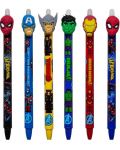 Изтриваща се химикалка с гума Colorino Disney - Spiderman & Avengers, асортимент - 1t