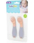 Извити прибори за хранене BabyJem - Rose - 3t